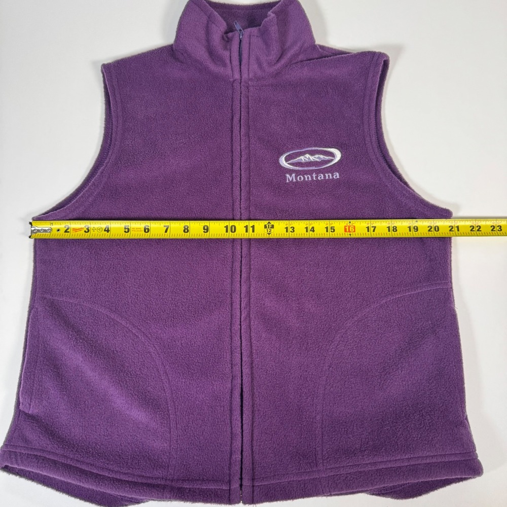 Tipsy Fleece Vest Mens XL Purple Montana Mountain Full Zip Made in USA - Picture 8 of 9